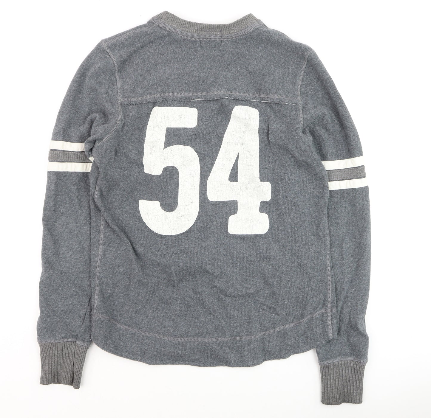 Superdry Men's Grey V-Neck Graphic Pullover Jumper M