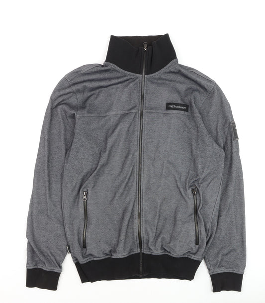 One True Saxon Men's Grey Track Jacket L Full Zip Casual Activewear