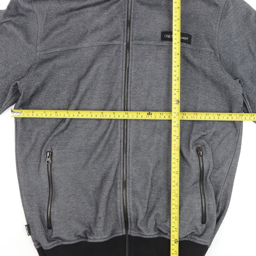 One True Saxon Men's Grey Track Jacket L Full Zip Casual Activewear