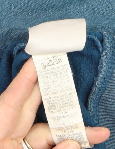 Marks and Spencer Men's Blue Cotton Crew Neck Pullover Jumper Size L