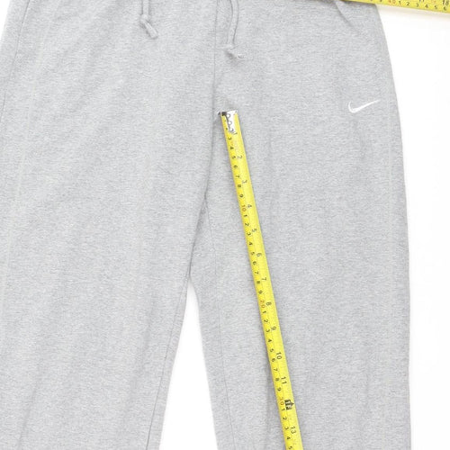 Nike Women's Grey Cropped Jogger Trousers Size Small Lightweight