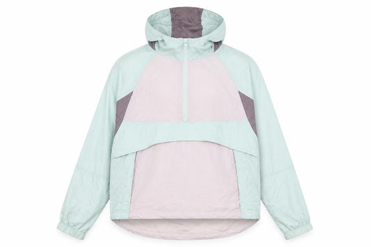Front view of iets frans Men's Blue XS Colourblock Windbreaker Jacket