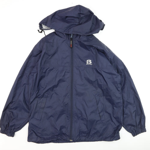 Baleno Men's Blue Hooded Windbreaker Jacket Size S Lightweight