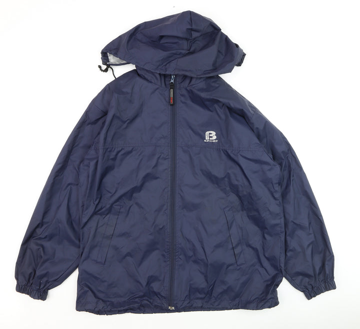 Baleno Men's Blue Hooded Windbreaker Jacket Size S Lightweight