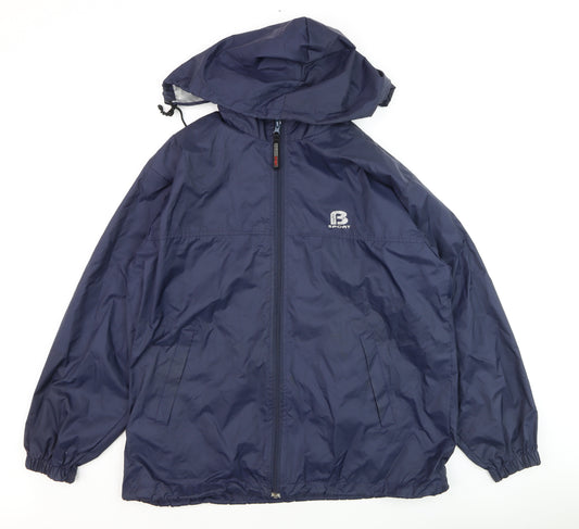 Baleno Men's Blue Hooded Windbreaker Jacket Size S Lightweight