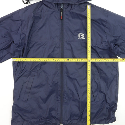 Baleno Men's Blue Hooded Windbreaker Jacket Size S Lightweight