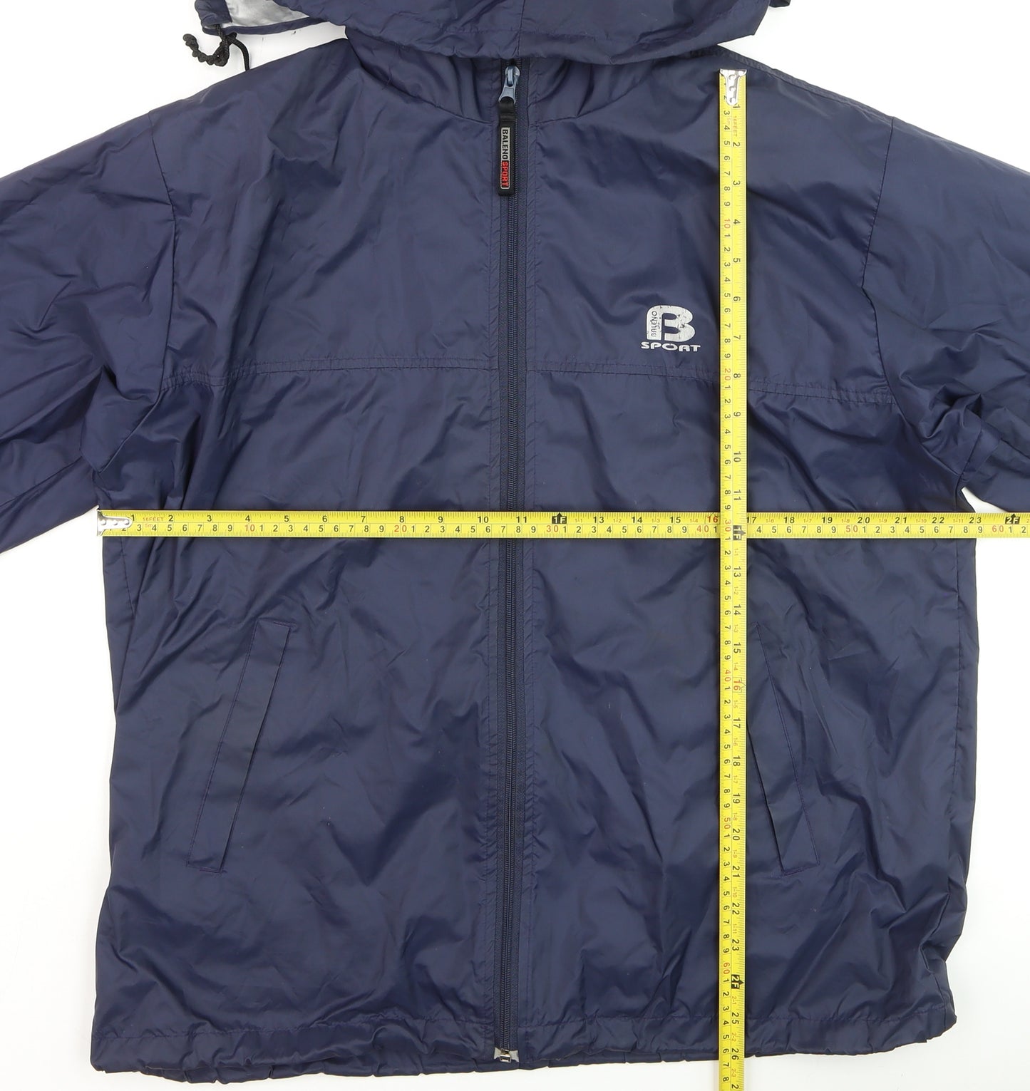 Baleno Men's Blue Hooded Windbreaker Jacket Size S Lightweight