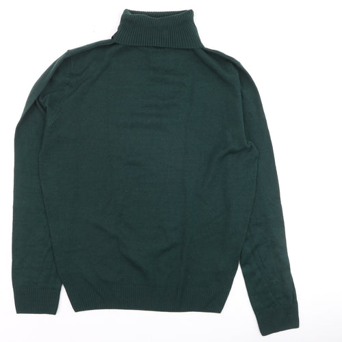 MIM Womens Green Roll Neck Acrylic Knit Jumper Size M