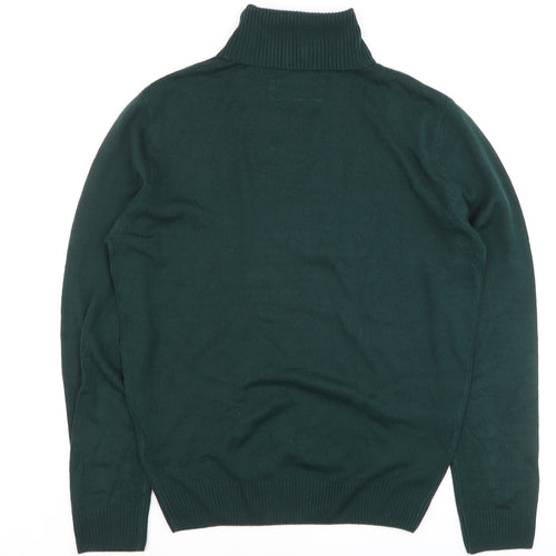 MIM Womens Green Roll Neck Acrylic Knit Jumper Size M