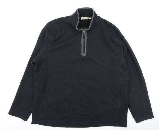 Mountain Warehouse Men's Black XL 1/2 Zip Fleece Pullover Jumper