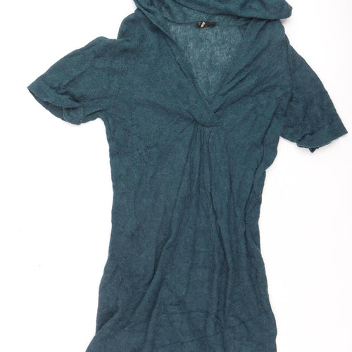 ASOS Women's Green Alpaca Blend Hooded Tunic Jumper Size 10