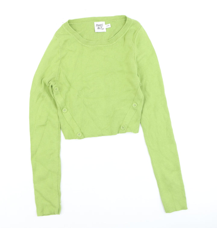 Princess Polly Womens Green Cotton Knit Cardigan L/XL