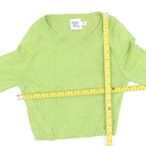 Princess Polly Womens Green Cotton Knit Cardigan L/XL