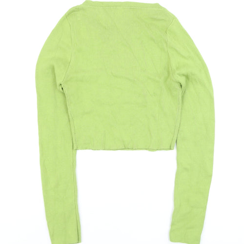 Princess Polly Womens Green Cotton Knit Cardigan L/XL