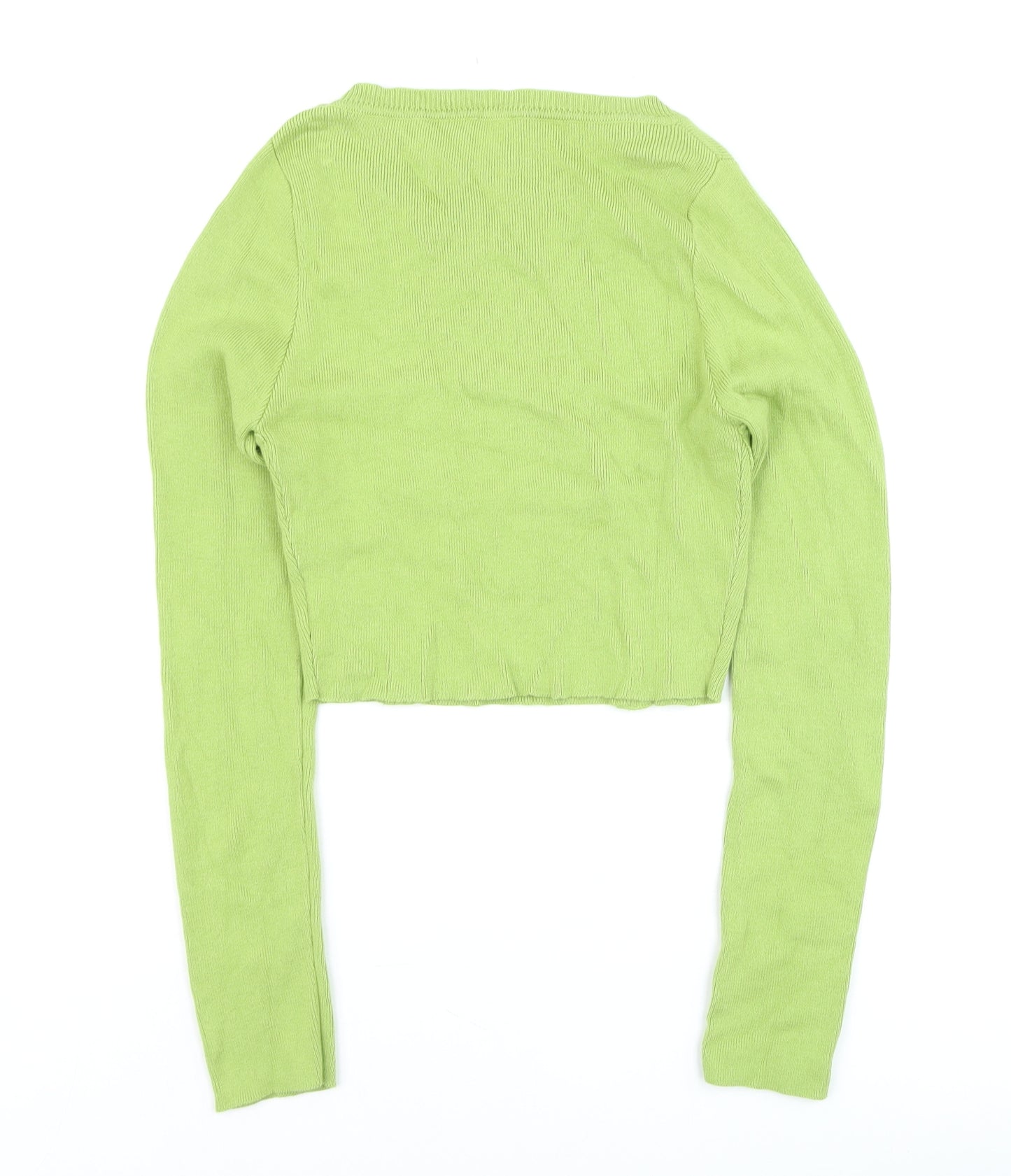 Princess Polly Womens Green Cotton Knit Cardigan L/XL