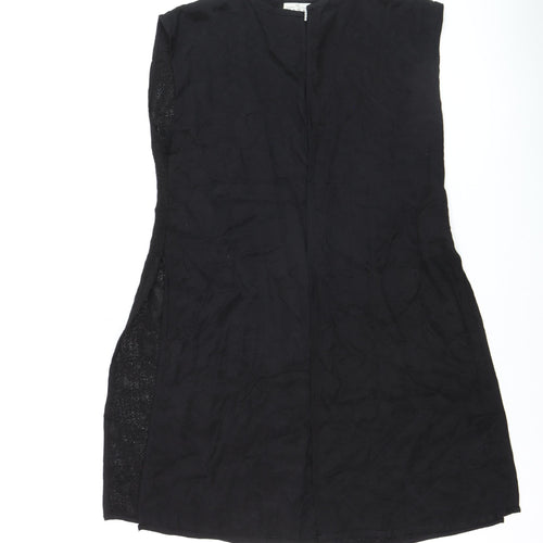Masai Women Black Open Knit Sleeveless Vest Medium