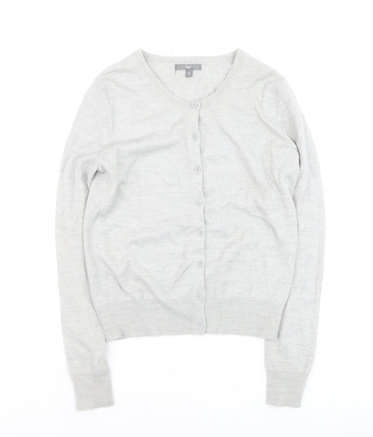 Gap Womens Grey Cotton Silk Blend Button Cardigan XS