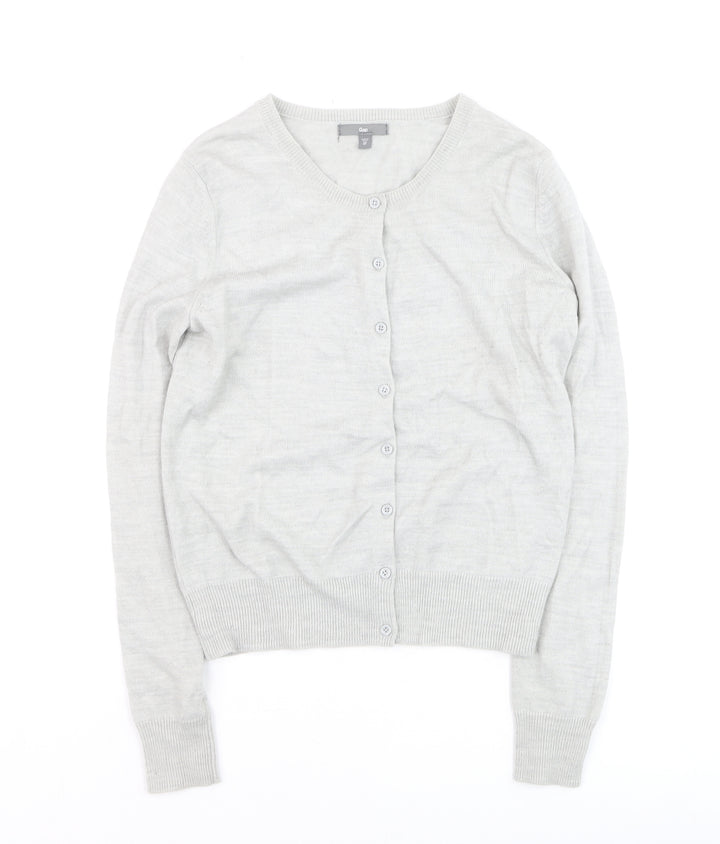 Gap Womens Grey Cotton Silk Blend Button Cardigan XS