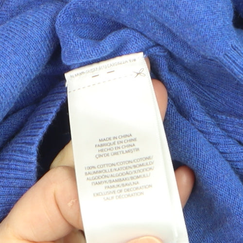 Polo Ralph Lauren Men's Blue XL V-Neck Cotton Jumper