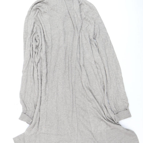 Next Women Grey Medium Open Front Long Sleeve Knit Cardigan