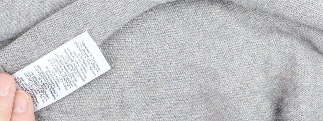 Next Women Grey Medium Open Front Long Sleeve Knit Cardigan