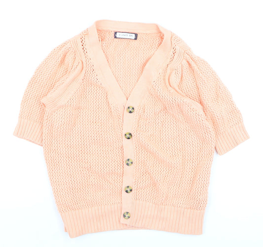 Marks and Spencer Women’s Pink Open-Knit Short Sleeve Cardigan Size S