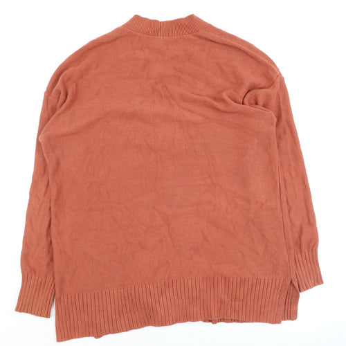 LOFT Outlet Women's Rust Cardigan L Cotton Button Knit