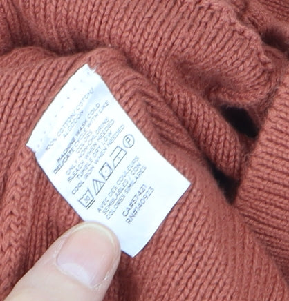 LOFT Outlet Women's Rust Cardigan L Cotton Button Knit