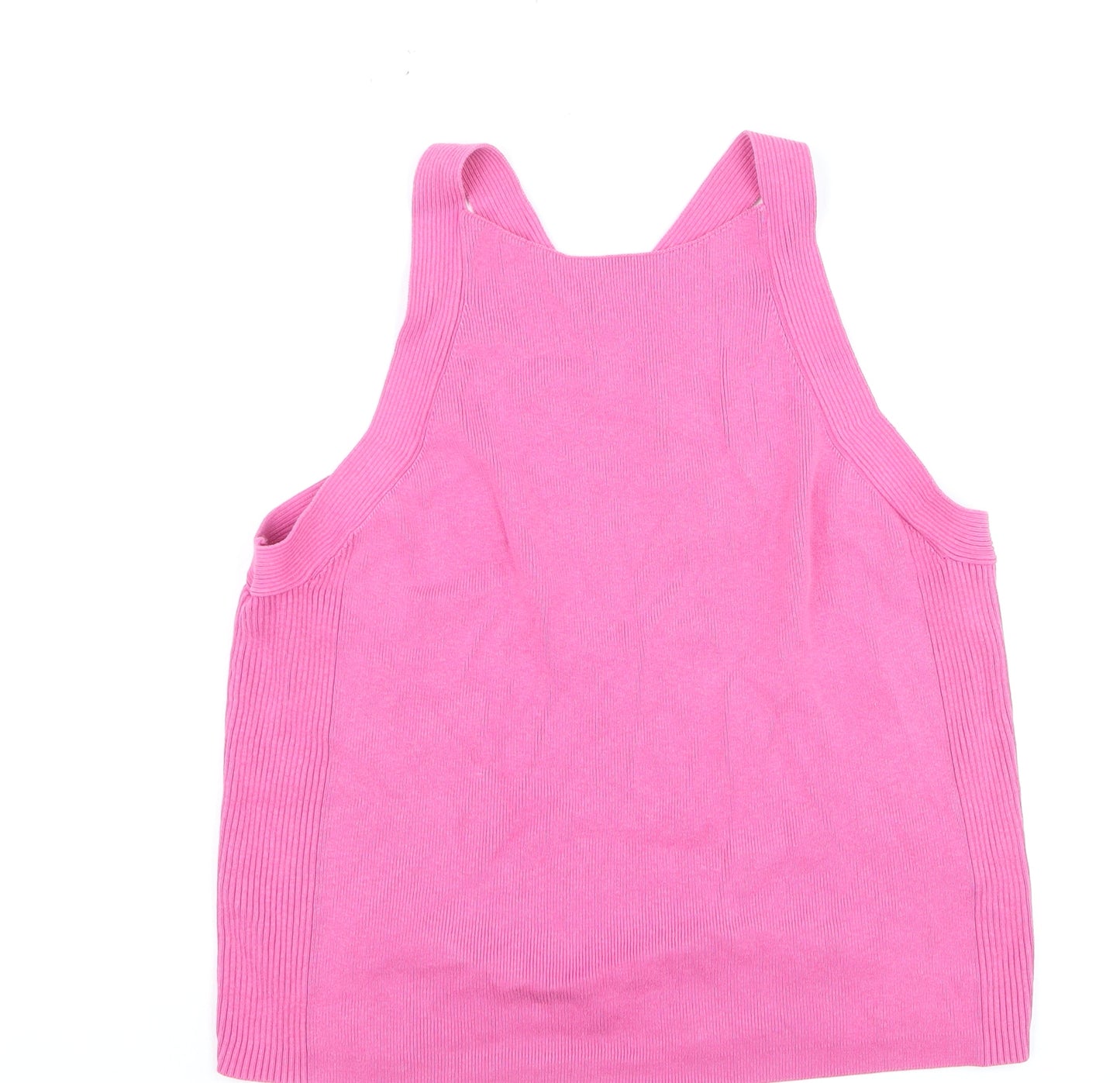 Marks and Spencer Women Pink Halter Knit Tank Top Size 16