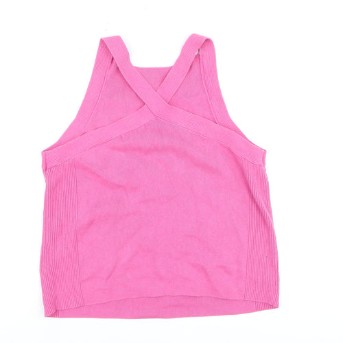 Marks and Spencer Women Pink Halter Knit Tank Top Size 16