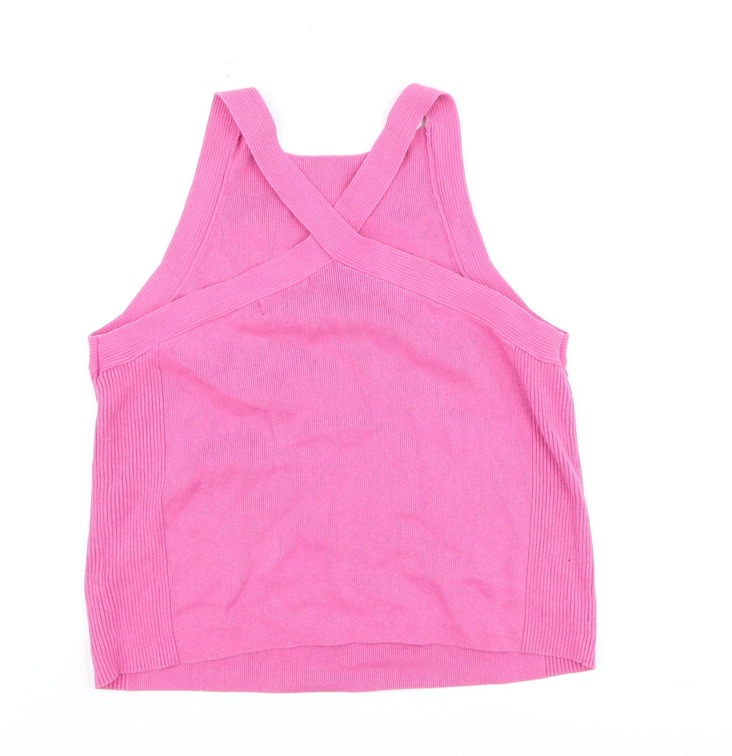 Marks and Spencer Women Pink Halter Knit Tank Top Size 16