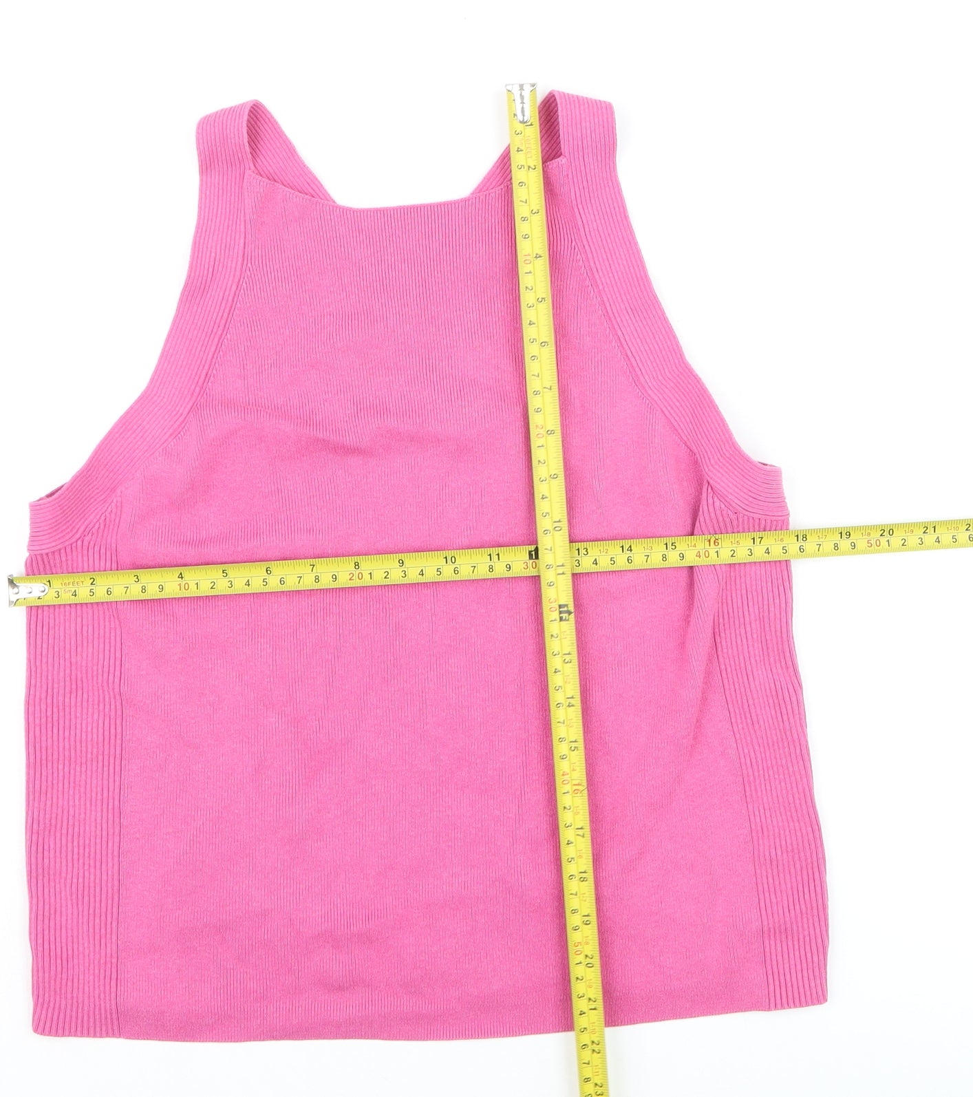 Marks and Spencer Women Pink Halter Knit Tank Top Size 16