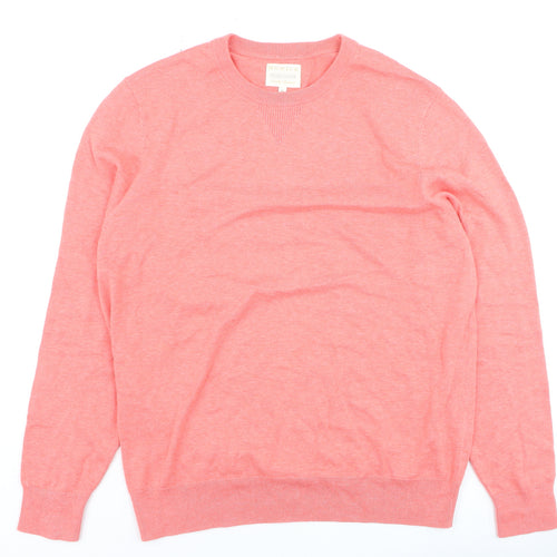 Howick Women Pink Cotton Crew Neck Jumper Size M