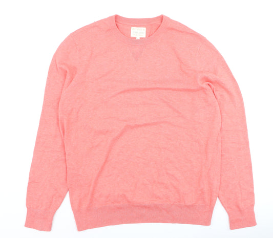 Howick Women Pink Cotton Crew Neck Jumper Size M