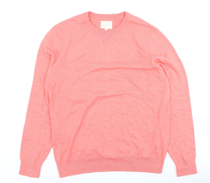Howick Women Pink Cotton Crew Neck Jumper Size M