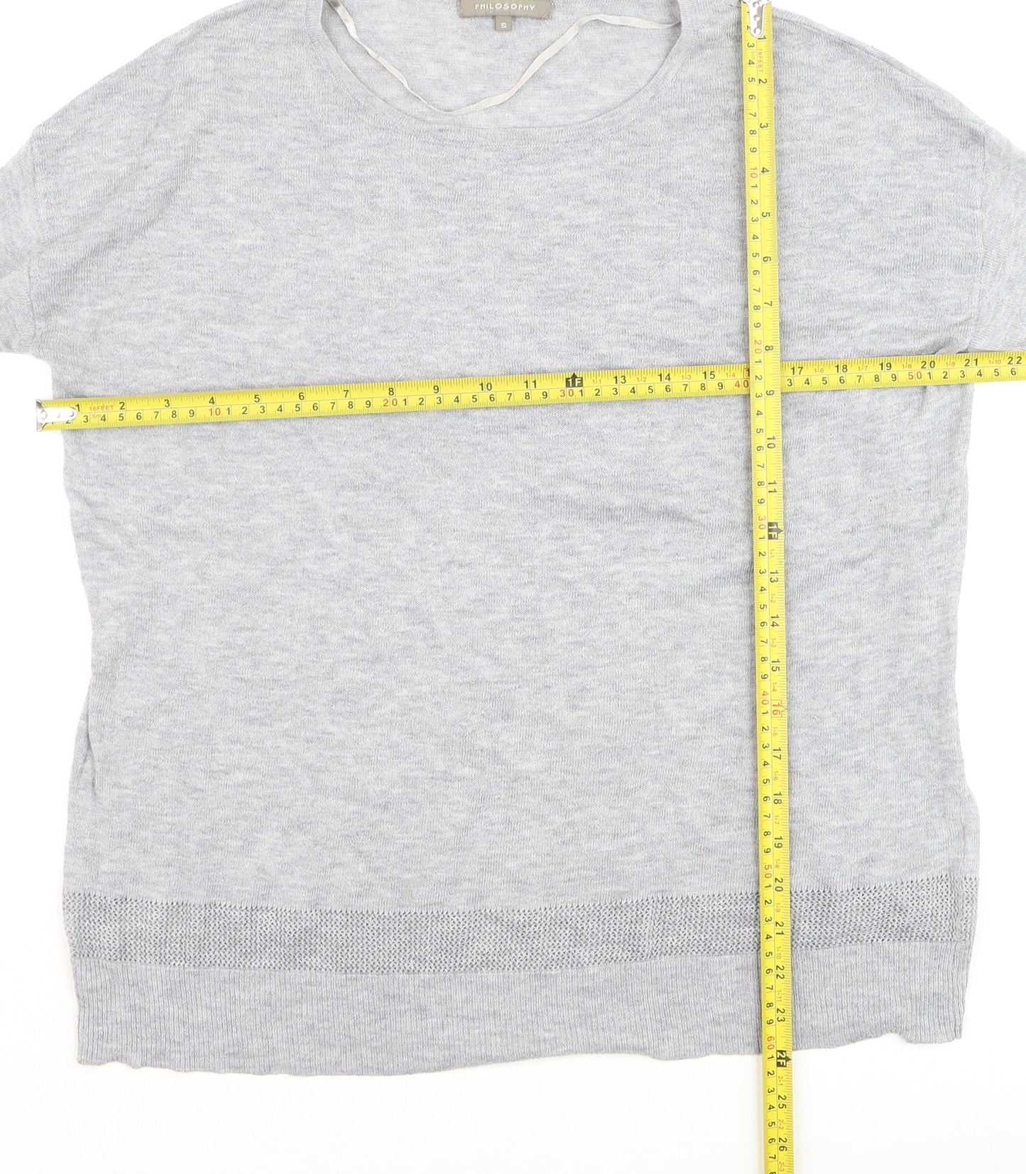 Philosophy Womens Grey Small Crew Neck Long Sleeve Pullover Jumper