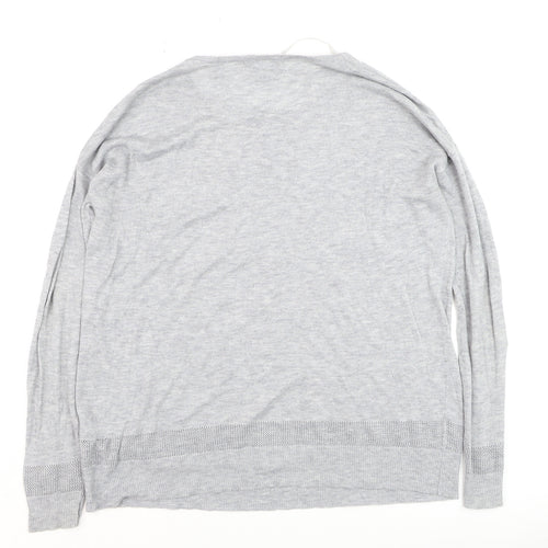 Philosophy Womens Grey Small Crew Neck Long Sleeve Pullover Jumper