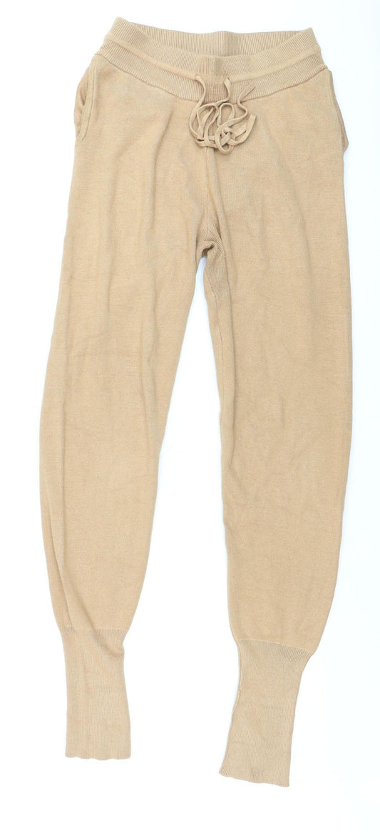 Brave Soul Women’s Beige Knit Jogger Trousers XS
