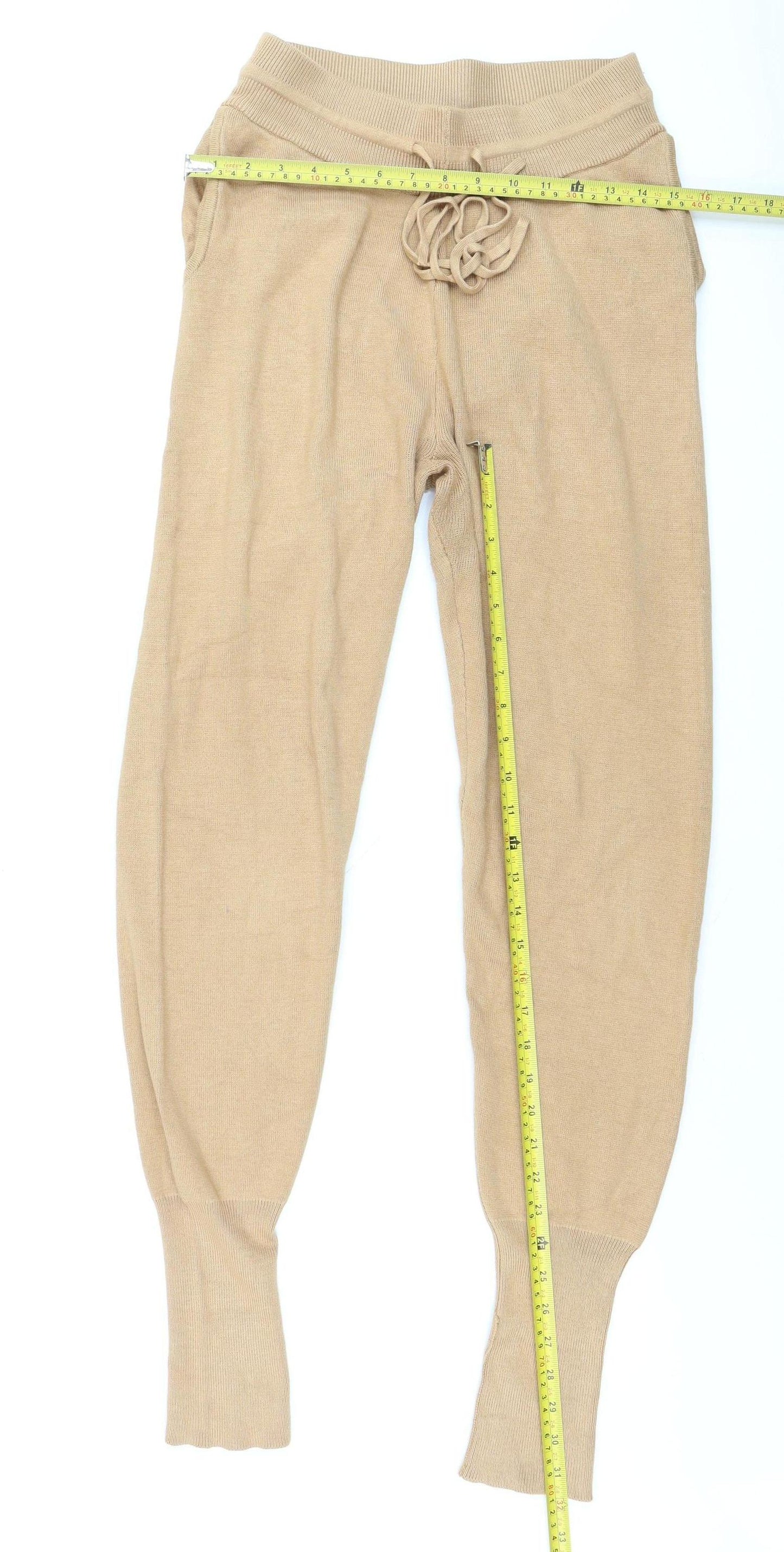 Brave Soul Women’s Beige Knit Jogger Trousers XS