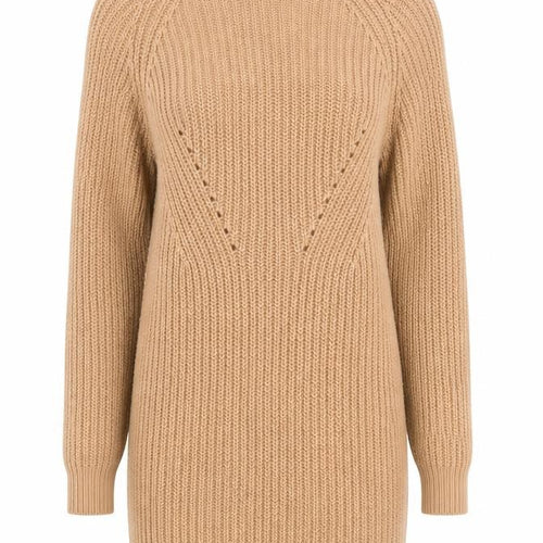 Boohoo Womens Beige Chunky-Knit Mock Neck Long Sleeve Pullover Jumper XS