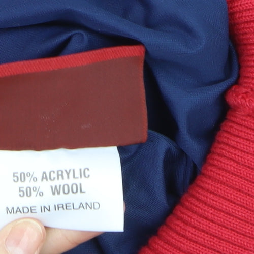 Green Lamb Men's Red Wool Blend Crew Neck Pullover Jumper M