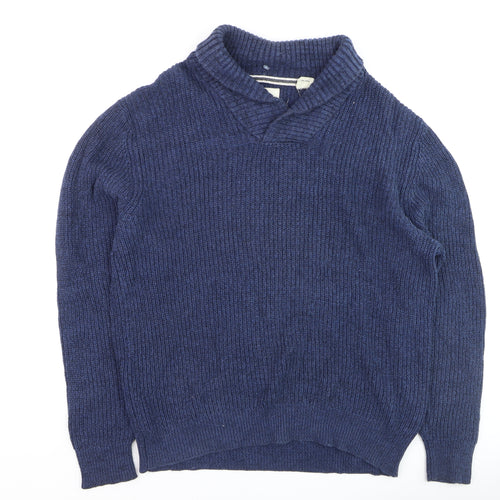 Artherford Vintage Mens Blue XL Chunky Knit Cotton Pullover Jumper