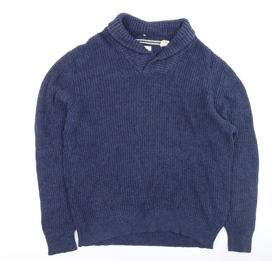 Artherford Vintage Mens Blue XL Chunky Knit Cotton Pullover Jumper
