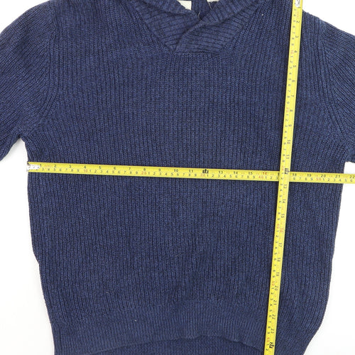Artherford Vintage Mens Blue XL Chunky Knit Cotton Pullover Jumper