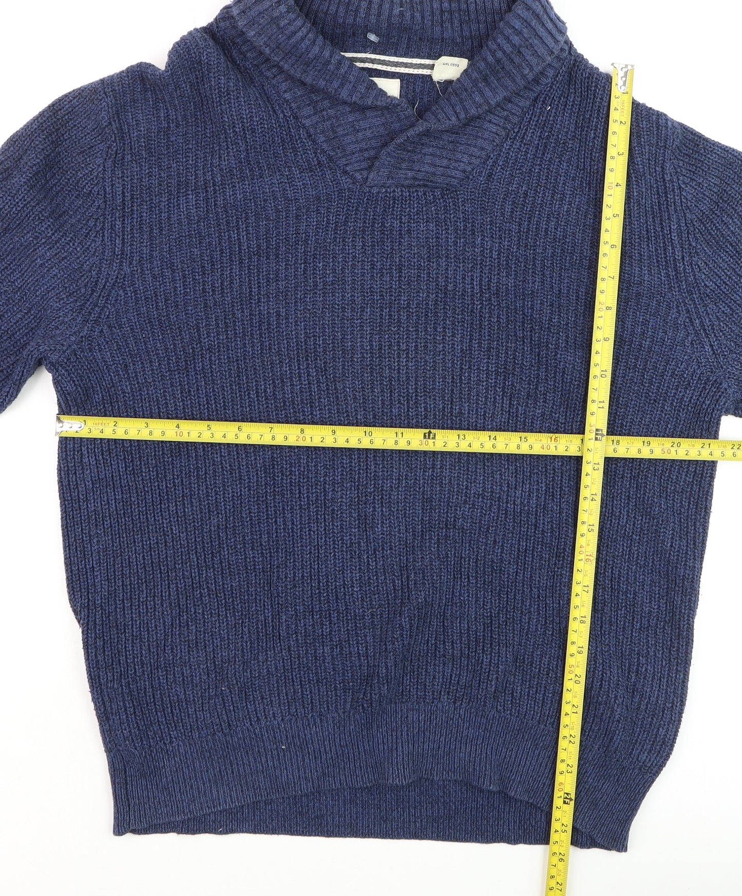 Artherford Vintage Mens Blue XL Chunky Knit Cotton Pullover Jumper
