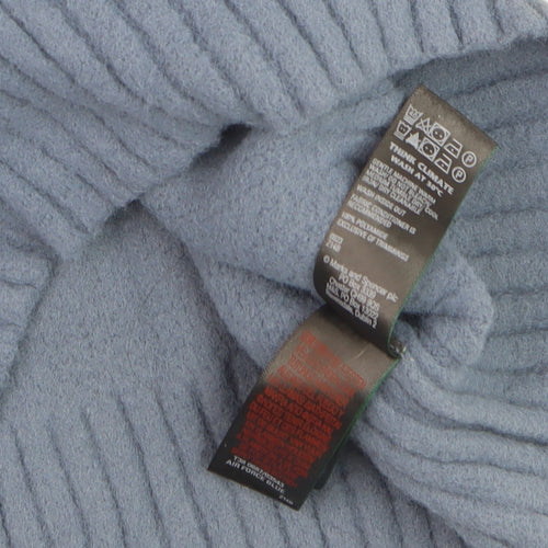 Marks and Spencer Women's Blue Mock Neck Wool Blend Jumper Size S