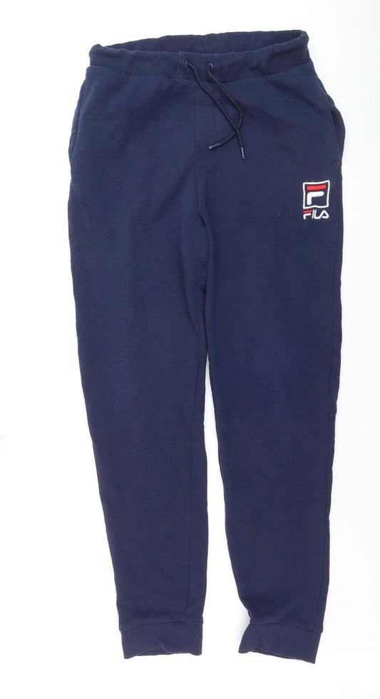 Fila Men’s Blue Jogger Sweatpants L Cotton Blend Activewear