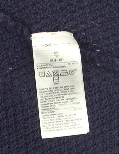 Gap Women’s Blue Cotton Long Sleeve Open Knit Cardigan XS
