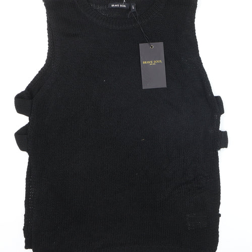 Brave Soul Women's Black Knit Sleeveless Tank Top Size S