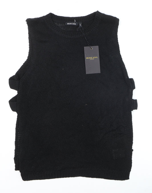 Brave Soul Women's Black Knit Sleeveless Tank Top Size S